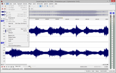 Screenshot of the application Sound Forge Pro - #3