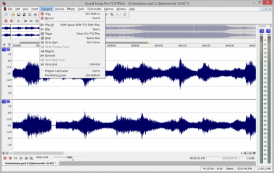 Screenshot of the application Sound Forge Pro - #5