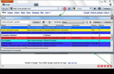 Screenshot of the application Linkman Lite - #1