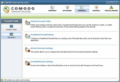 Screenshot of the application Comodo Personal Firewall - #1