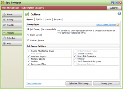 Screenshot of the application Spy Sweeper - #5