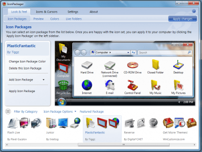 Screenshot of the application IconPackager - #1