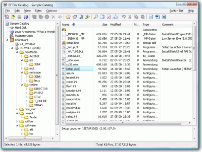 Screenshot of the application EF File Catalog - #1