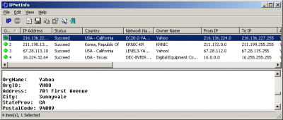 Screenshot of the application IPNetInfo - #1