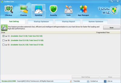 Screenshot of the application Toolwiz Care - #3