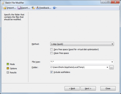 Screenshot of the application Batch File Modifier - #1