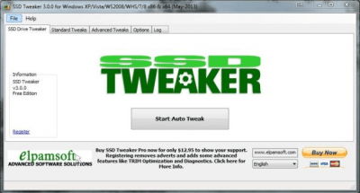 Screenshot of the application SSD Tweaker - #1