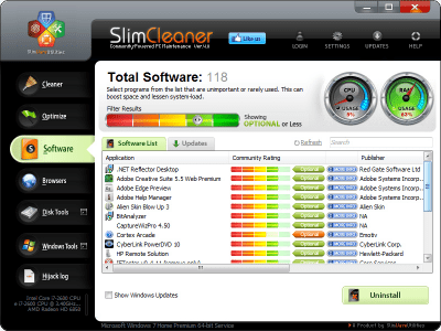 Screenshot of the application SlimCleaner - #2