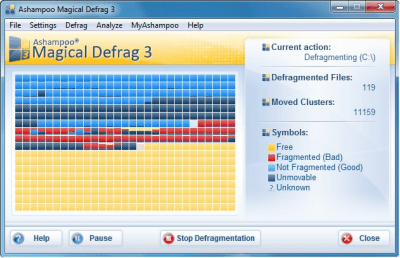 Screenshot of the application Ashampoo Magical Defrag - #1