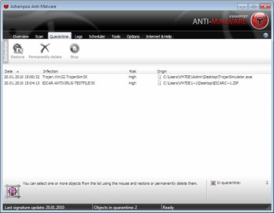 Screenshot of the application Ashampoo Anti-Virus - #2