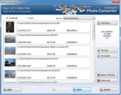 Screenshot of the application Ashampoo Photo Converter - #2