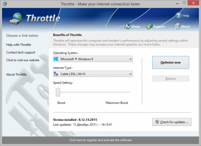 Screenshot of the application Throttle - #1