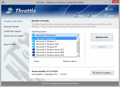 Screenshot of the application Throttle - #2