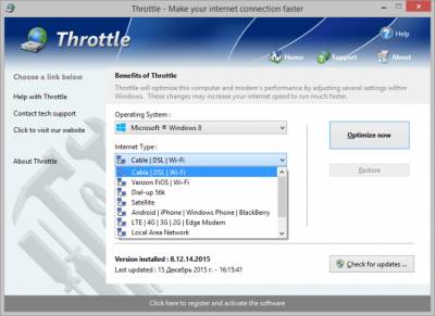Screenshot of the application Throttle - #3