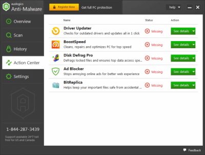 Screenshot of the application Auslogics Anti-Malware - #3