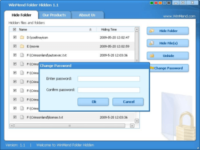 Screenshot of the application WinMend Folder Hidden - #1