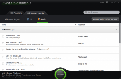 Screenshot of the application IObit Uninstaller - #2