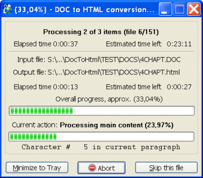 Screenshot of the application Doc To HTML Converter - #3