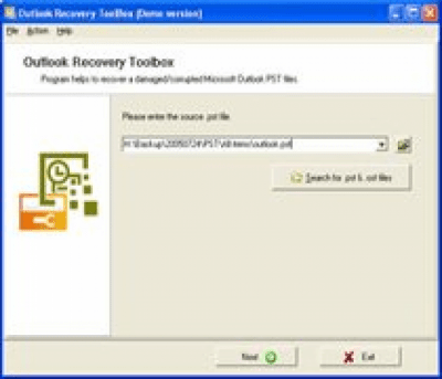 Screenshot of the application Outlook Recovery Toolbox - #1