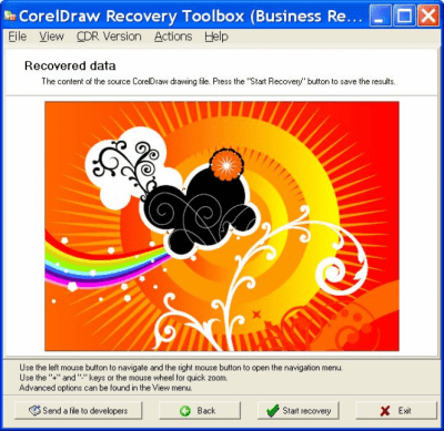 Screenshot of the application CorelDraw Recovery Toolbox - #1