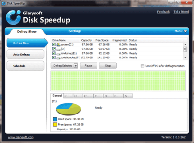 Screenshot of the application Disk SpeedUp - #1