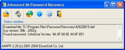 Screenshot of the application Advanced IM Password Recovery - #1