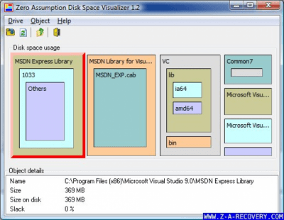 Screenshot of the application Disk Space Visualizer - #1