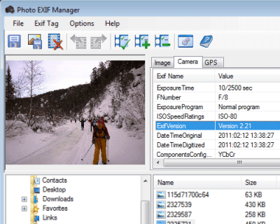 Screenshot of the application Photo EXIF Manager - #1