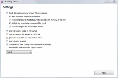 Screenshot of the application Startup Guard - #3