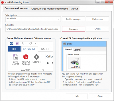 Screenshot of the application novaPDF Pro - #1