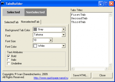 Screenshot of the application TabsBuilder - #1