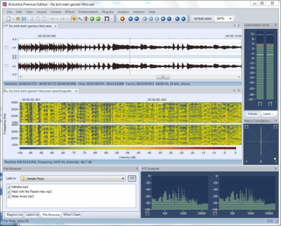 Screenshot of the application Acoustica - #1