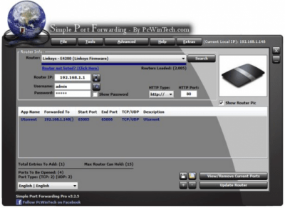 Screenshot of the application Simple Port Forwarding - #1