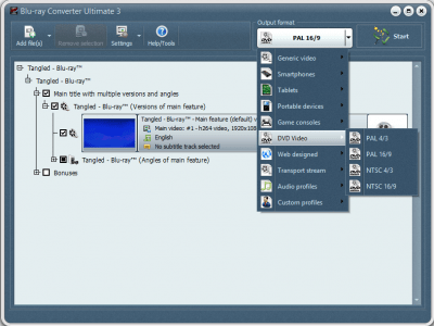 Screenshot of the application Bluray to DVD Converter - #1