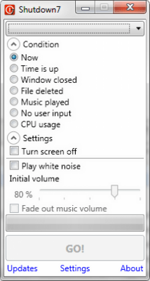 Screenshot of the application Shutdown7 - #1
