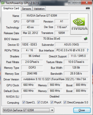 Screenshot of the application GPU-Z - #1