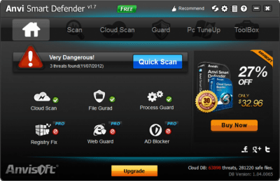 Screenshot of the application Anvi Smart Defender - #1