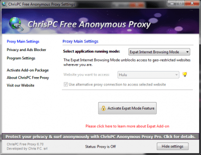 Screenshot of the application Free Anonymous Proxy - #5