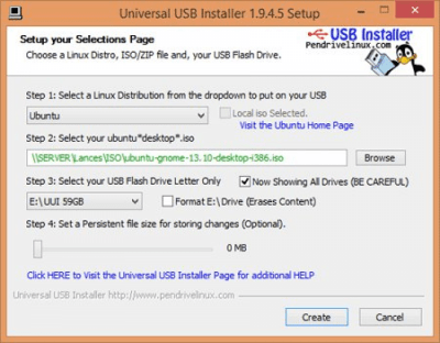 Screenshot of the application Universal USB Installer - #1