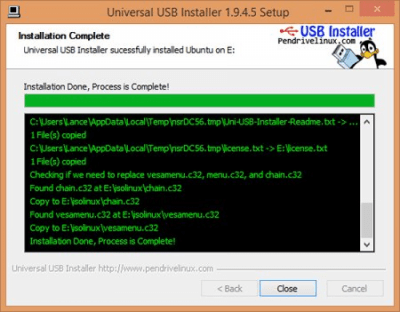 Screenshot of the application Universal USB Installer - #2