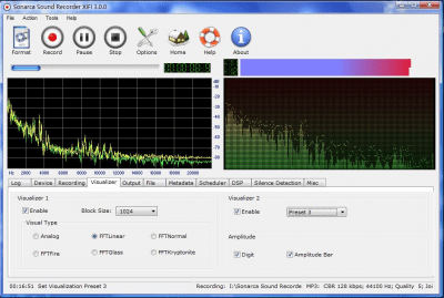 Screenshot of the application Sonarca Sound Recorder XiFi - #1