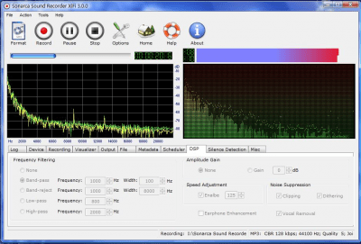 Screenshot of the application Sonarca Sound Recorder XiFi - #2