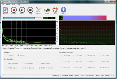 Screenshot of the application Sonarca Sound Recorder XiFi - #3