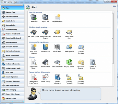 Screenshot of the application OSForensics - #1