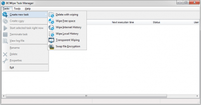 Screenshot of the application BCWipe - #3