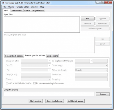 Screenshot of the application MKVToolNix Windows - #1