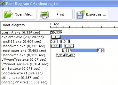 Screenshot of the application Boot Log XP - #2