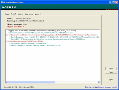 Screenshot of the application Malware Cleaner - #1