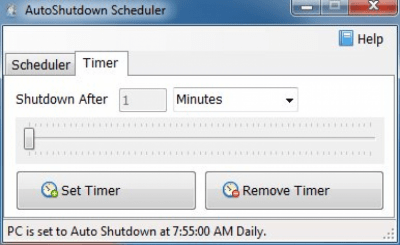 Screenshot of the application AutoShutdown Scheduler - #2