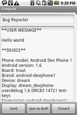 Screenshot of the application Bug Reporter - #1